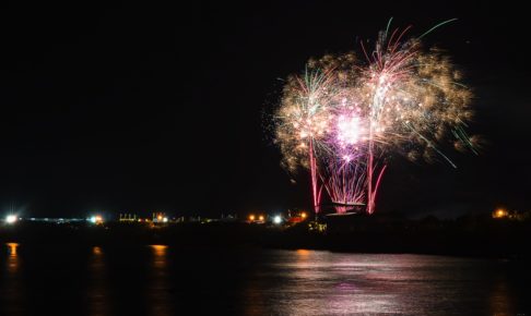 比較明合成をした花火